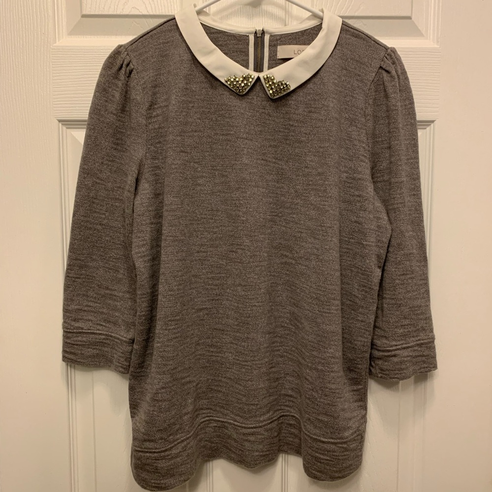 LOFT Embellished Collar Blouse